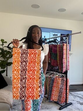 Wide-Leg African Print (ankara) Pants - Multicolor - orange and brown
